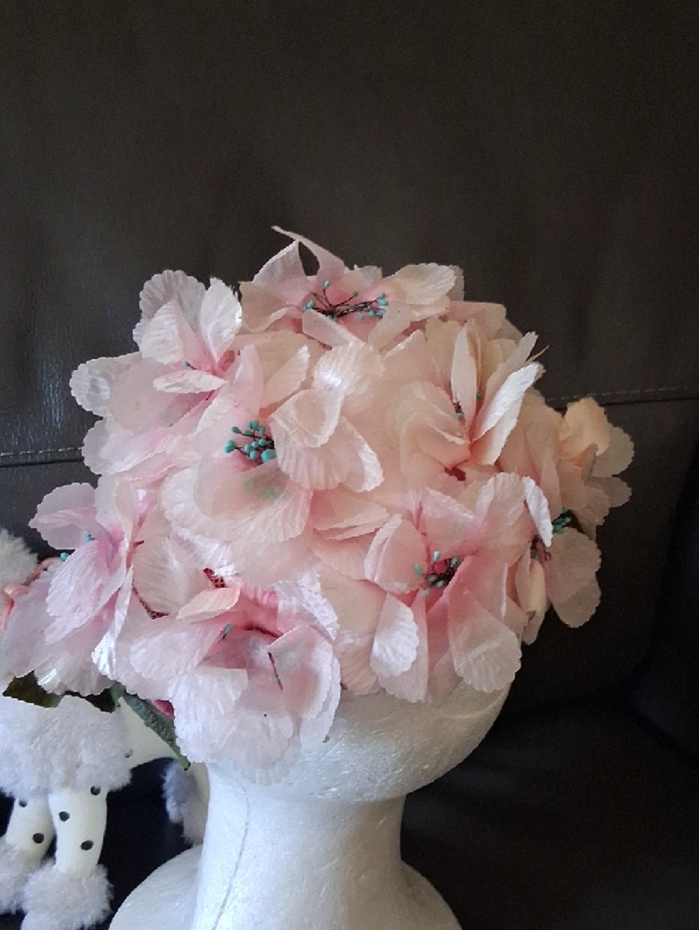 Vintage Pink Floral Hat 1960's - Picture 5 of 7